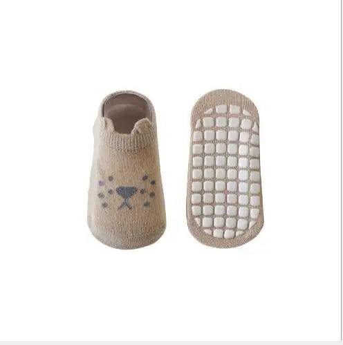 3Pairs Children's floor socks 2021 summer new combed cotton baby non-slip toddler cartoon socks