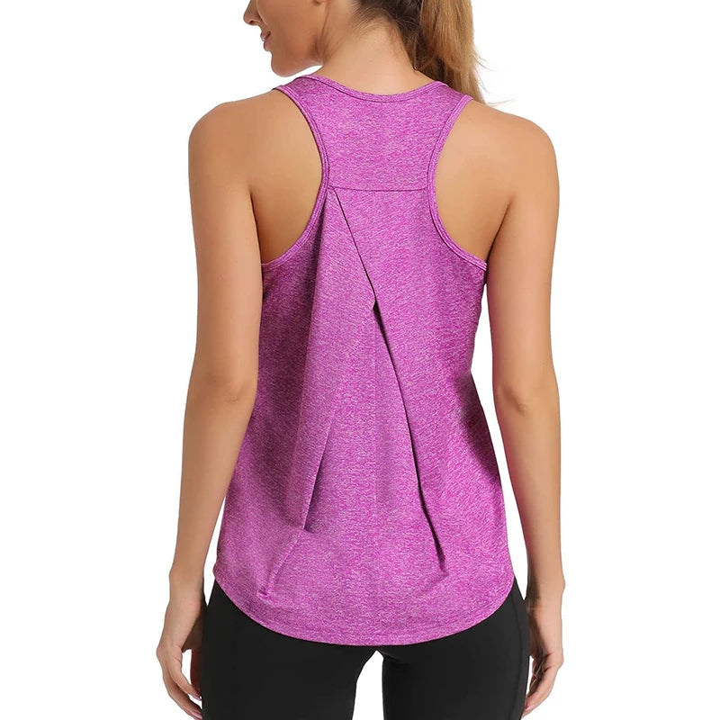 2024 Sleeveless Yoga Vest Sport Singlet Women Athletic Fitness Sport Tank Tops Gym Running Training Yoga Shirts