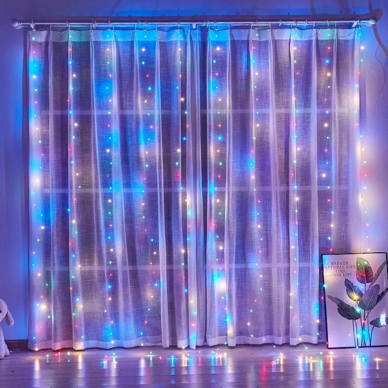3/4/6M USB Curtains Festoon Led Light Garlands Christmas Lights Christmas Decorations String Lights New Year 2024 Street Garland