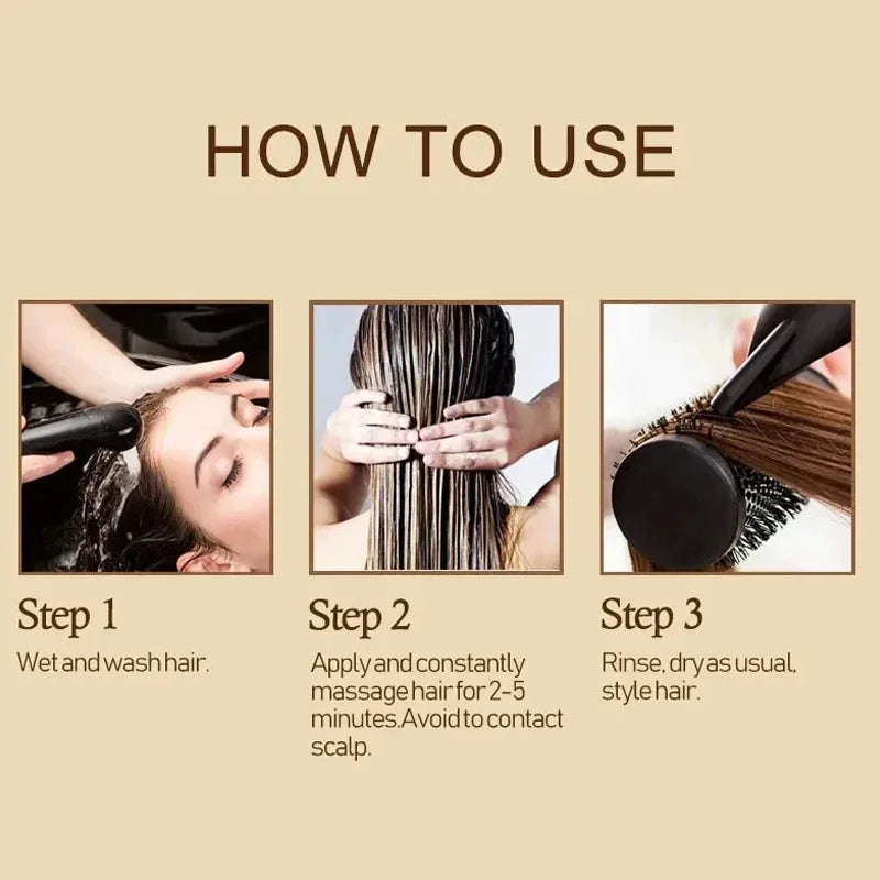 New Magical Hair Mask Keratin Mask 5 Seconds Repairs Damaged Frizzy Soft Smoothing Shiny Hair Deep Moisturizing Hair Scalp Care