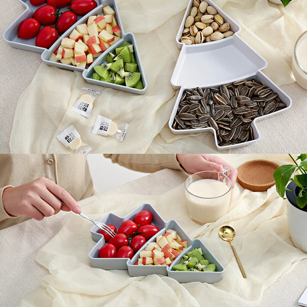 1pc Christmas Tree Fruit Plate Marry Christmas Party Decorations For Home 2024 Navidad Noel Natal Xmas Gifts Happy New Year 2025