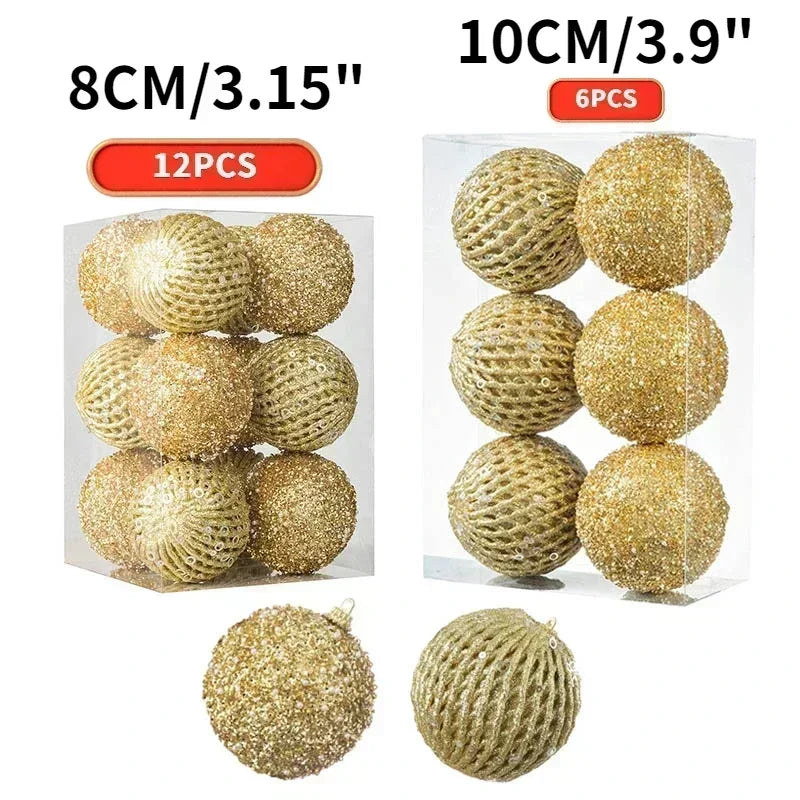 10cm Christmas Ball Ornaments Shatterproof Christmas Decorations Tree Balls for Xmas Tree Wedding Party Holiday Decor 8cm