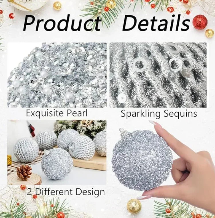 10cm Christmas Ball Ornaments Shatterproof Christmas Decorations Tree Balls for Xmas Tree Wedding Party Holiday Decor 8cm
