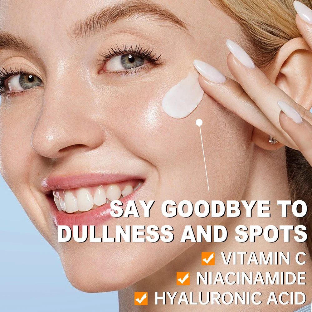 Vitamin C Full Face Skin Care Set Whitening Cream Dark Spots Serum Dark Circle Eye Facial Cleaning Moisturizing Lightening Kits