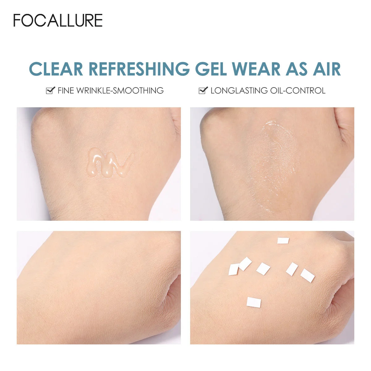 FOCALLURE Long-lasting Oil Control Face Primer Gel High Coverage Invisible Pore-Blurring Smooth Foundation Base Makeup Cosmetics