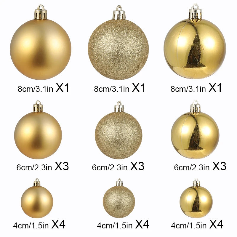 24/30Pcs 6CM Christma Balls Decoration Hanging Christmas Tree Ornaments Ball Pendant Home Room Decor 2024 New Year Navidad Decor