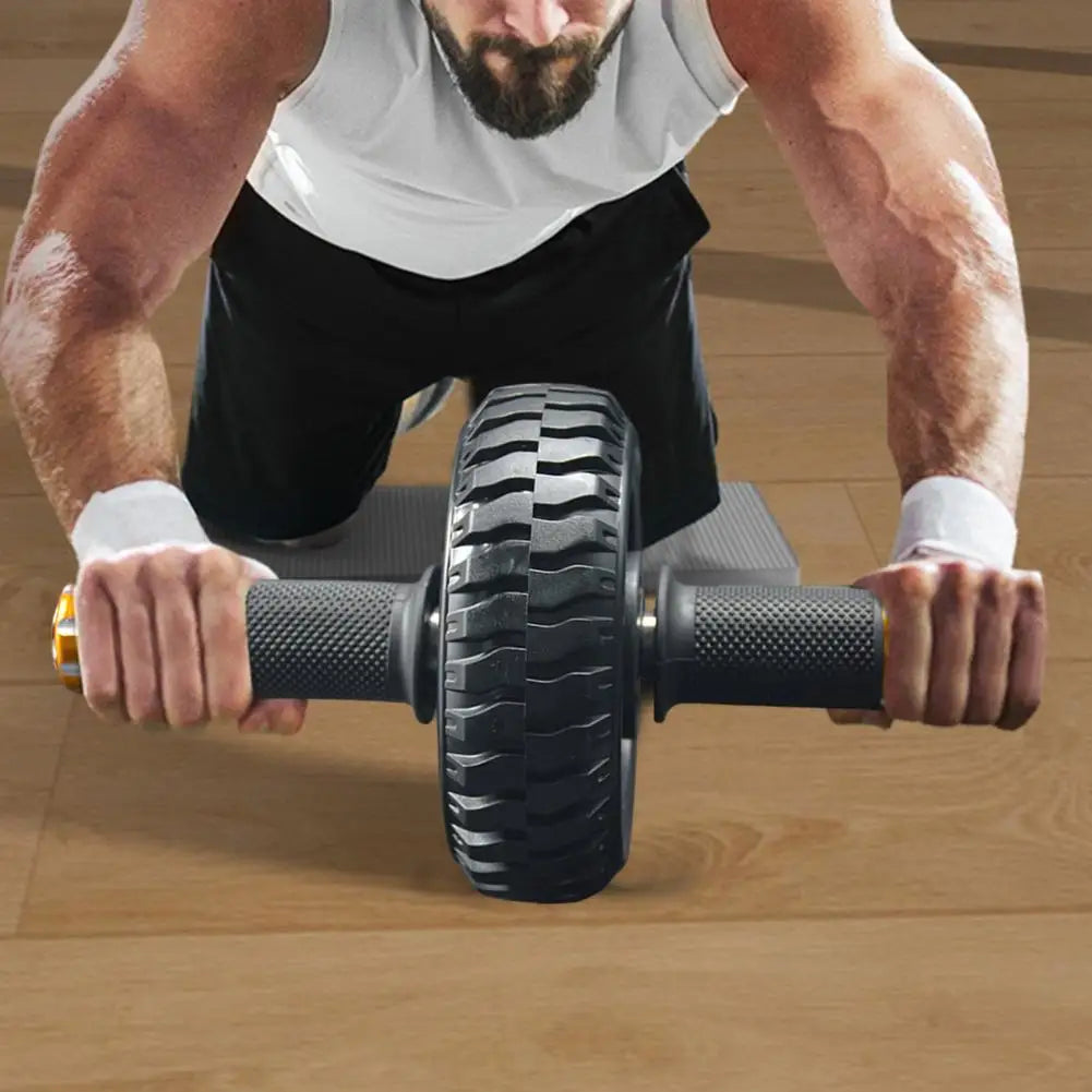Rubber Useful Single-wheel Abdominal Fitness Gym Exercise Roller Solid Ab Wheel Roller Anti-slip Gym Supply
