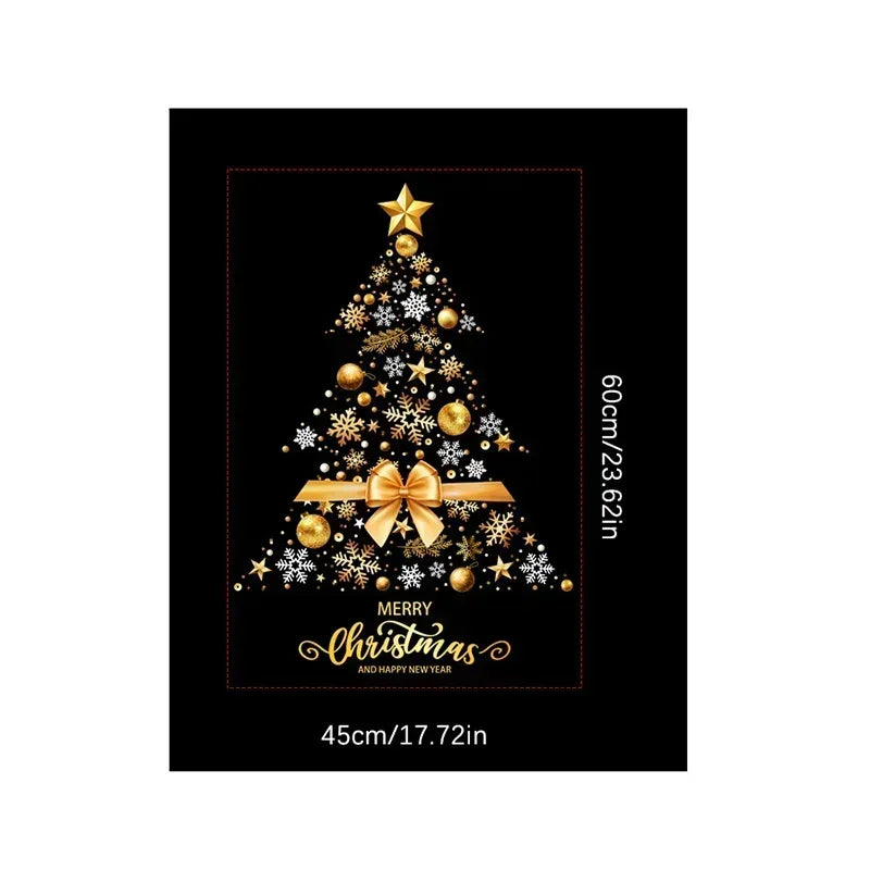 1Pack Christmas Tree Window Clings Stickers for Glass, Xmas Decals Home Decorations Holiday Christmas Decoration 2024 for Party