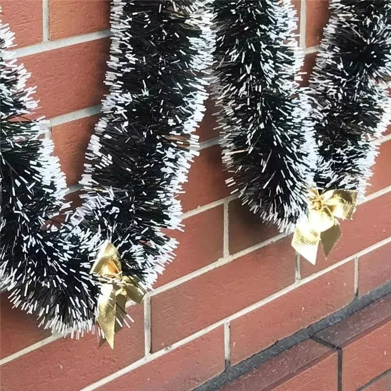 1PCS 2M Christmas Eve Decoration Bar Tops Ribbon Garland Christmas Tree Kitchen Ornaments Wedding Party Decoration Prop 2024