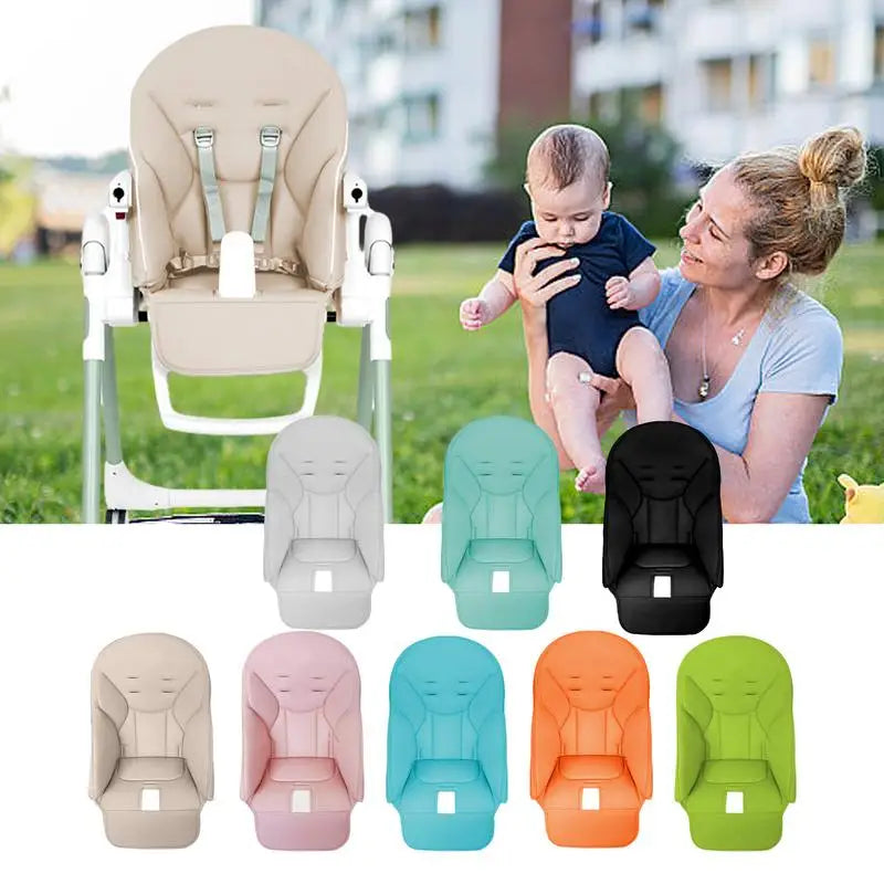 For Peg Perego、Siesta Zero3、Baoneo、Kosmic Jané PU Leather Seat Cover With Padding Comfortable For Baby Hight Chair Cushion