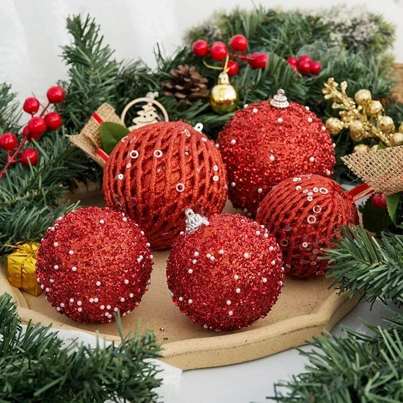 10cm Christmas Ball Ornaments Shatterproof Christmas Decorations Tree Balls for Xmas Tree Wedding Party Holiday Decor 8cm