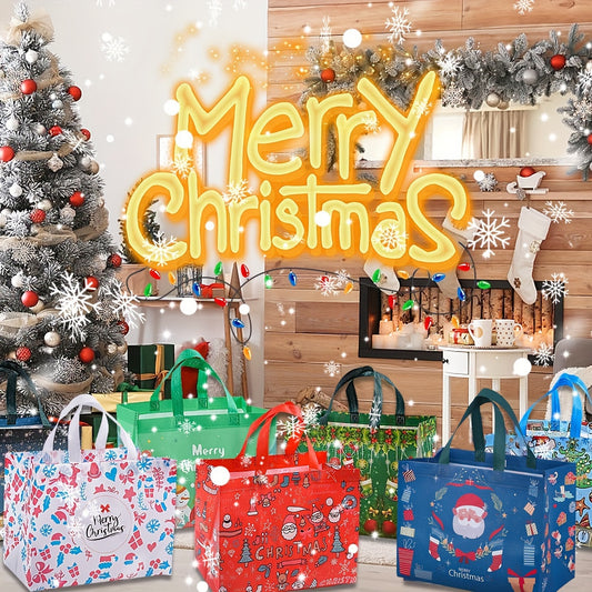 [Trending] Large Christmas Gift Bags with Handles - 8/16pcs, Reusable Non-Woven Holiday Tote Bags for Gifts, Party Favors & Decorations, Festive Red/Green/Blue, 32.51cm x 24.89cm x 17.02cm