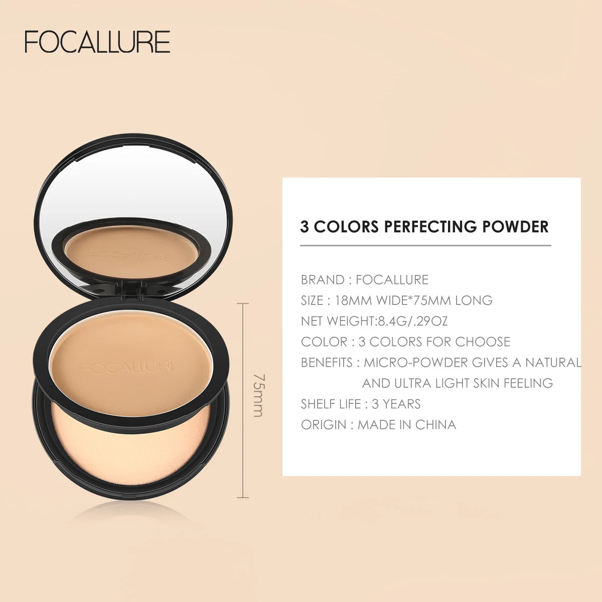 FOCALLURE 9 Colors Flawless Matte Pressed Powder Oil Control Long Lasting Makeup Setting Compact Powder Face Concealer Cosmetics