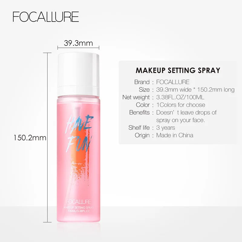 FOCALLURE Face Fixing Setting Spray 100ml Oil-control Refreshing Natural Long Lasting Moisturizing Makeup Fixer Cosmetics