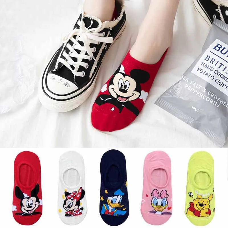 5Pairs Korea Summer Women socks Cartoon Animal bear mouse Short Socks Cute Funny Invisible cotton Kawaii Ankle Socks Size 35-40