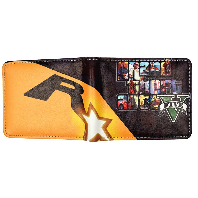 Game Grand Theft Auto V Wallet With Coin Pocket Men's Bi-Fold Purse