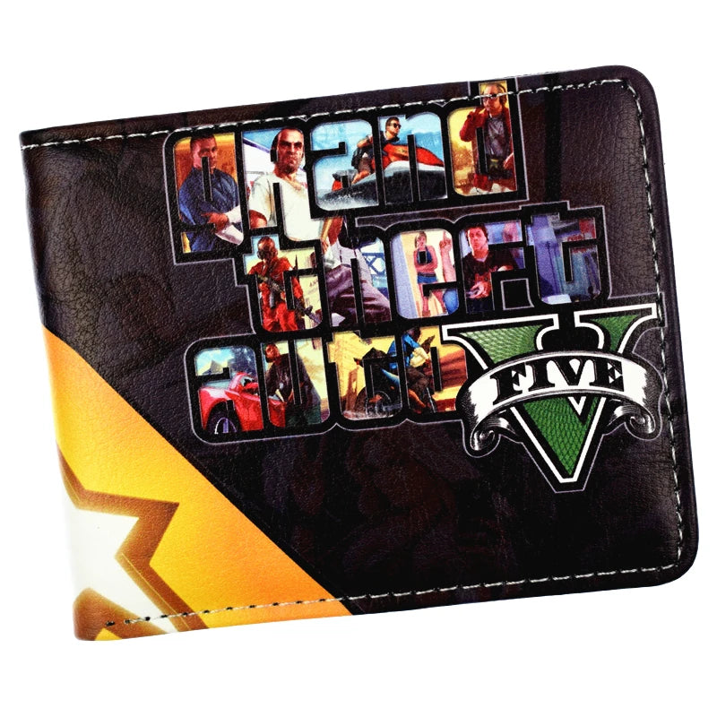 Game Grand Theft Auto V Wallet With Coin Pocket Men's Bi-Fold Purse