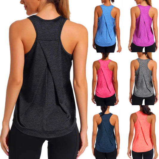 2024 Sleeveless Yoga Vest Sport Singlet Women Athletic Fitness Sport Tank Tops Gym Running Training Yoga Shirts