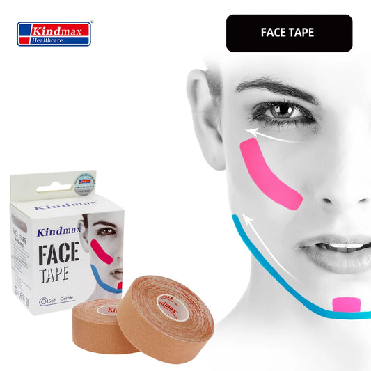 Kindmax Kinesiology Tape for Face V Line and Neck Eyes Area Lifting Wrinkle Remover Tape Skin Color 2 Rolls Dropship