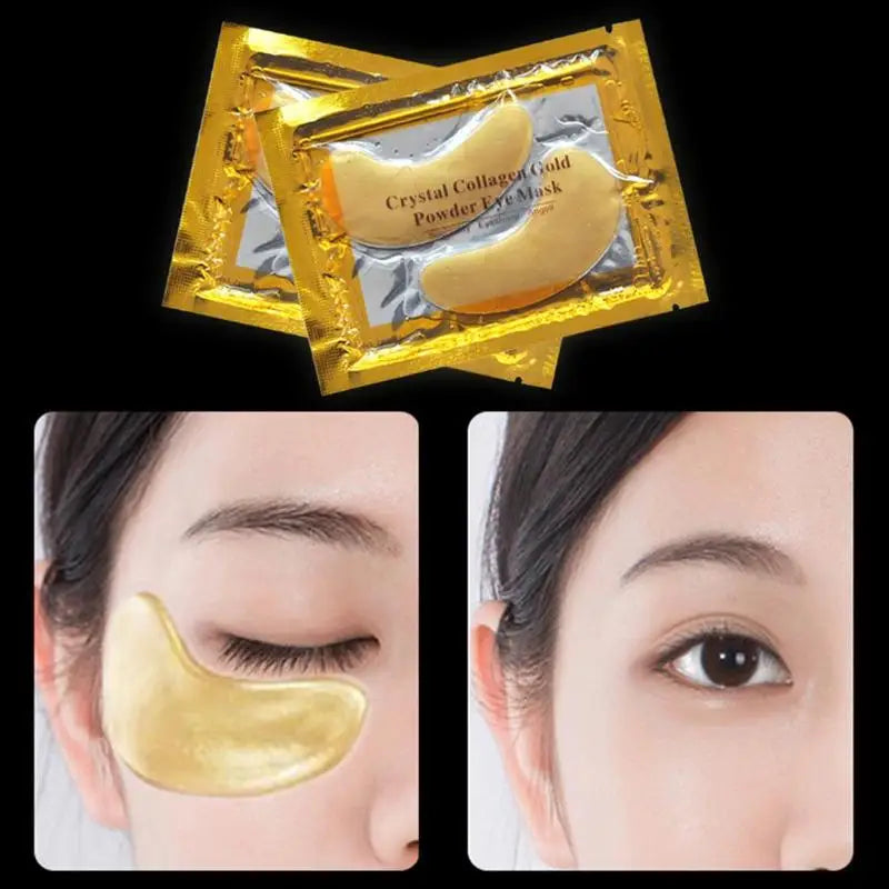 20p=10pairs Crystal Collagen Gold Powder Eye Mask Anti-Aging Dark Circles Acne Beauty Patches For Eye Skin Care Korean Cosmetics