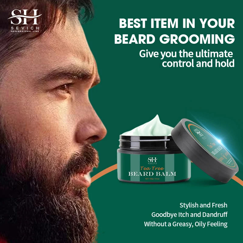 Beard Cream For Men 100% Natural Tea Tree Beard Moisturizing Effect Beard Conditioner Beard Care Styling Cream Oil Sevich 100g