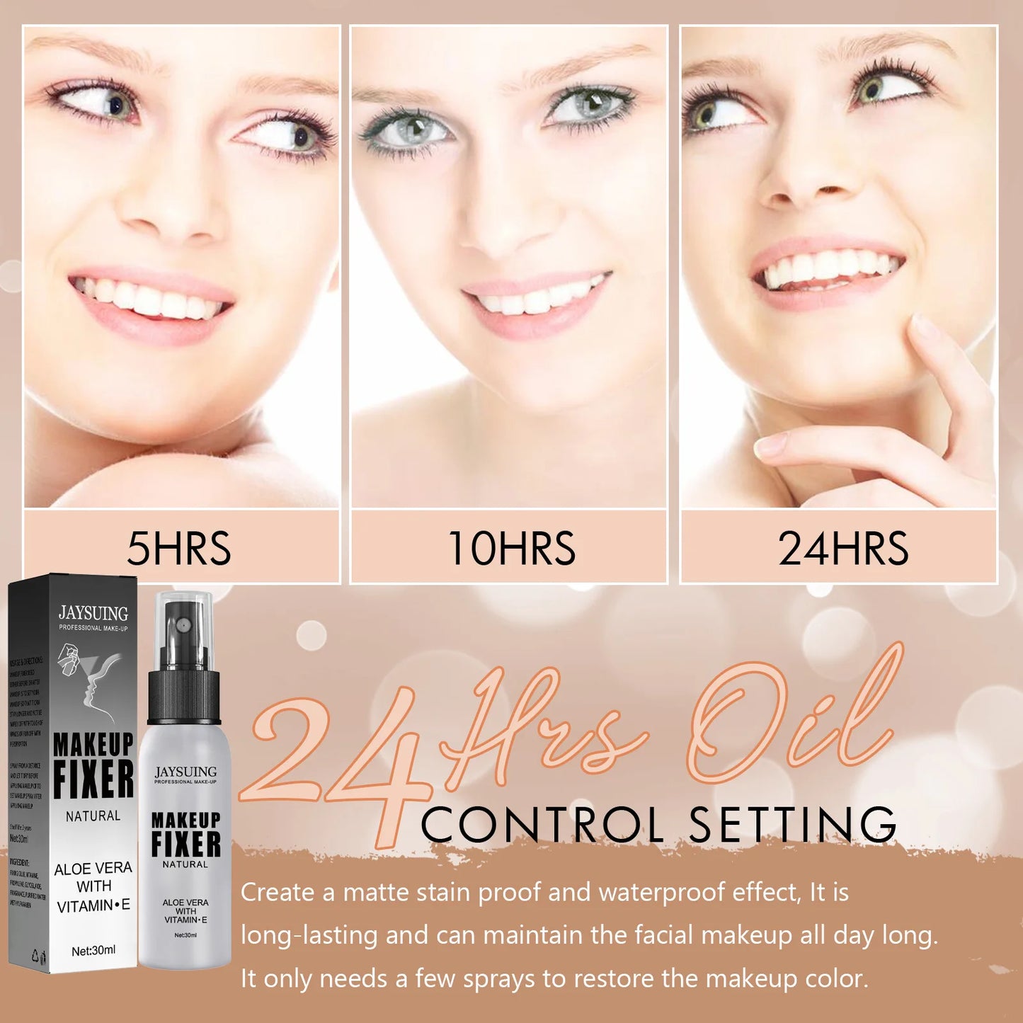 Makeup Fixing Spray Portable Makeup Oil Control Fast Film Forming Long Lasting Moisturize Natural Matte Quick Fixer Cosmetics