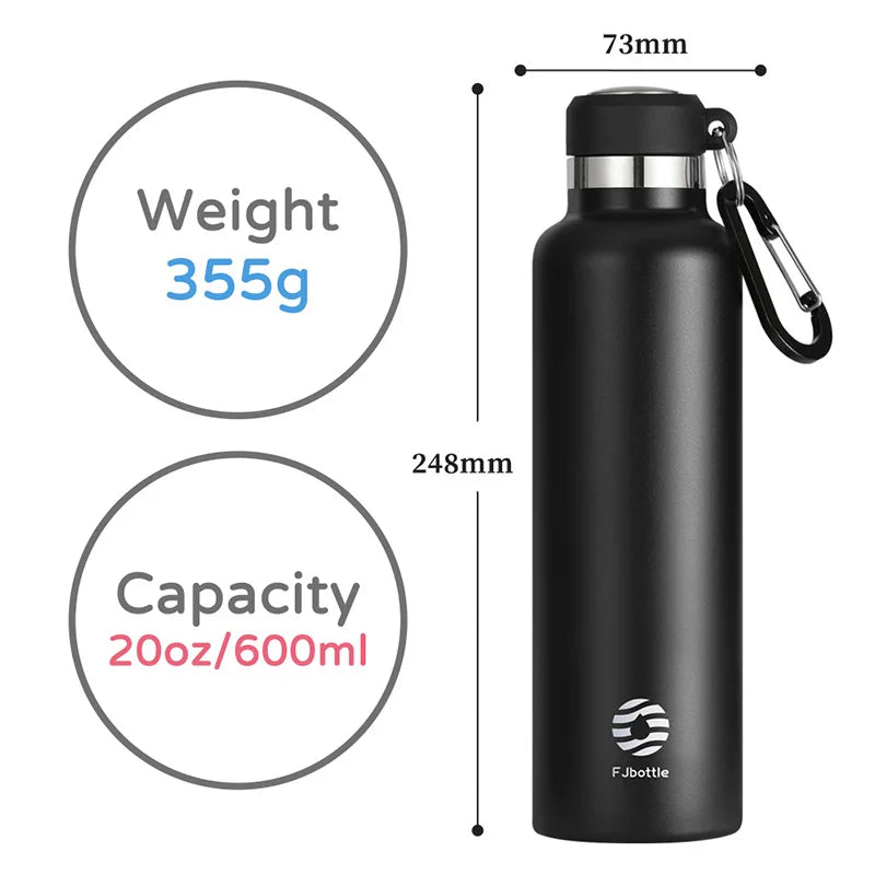 FEIJIAN Thermos Portable Water Bottle Stainless Steel Thermal Cup Leak-proof Flask Mini 500ML/600ML