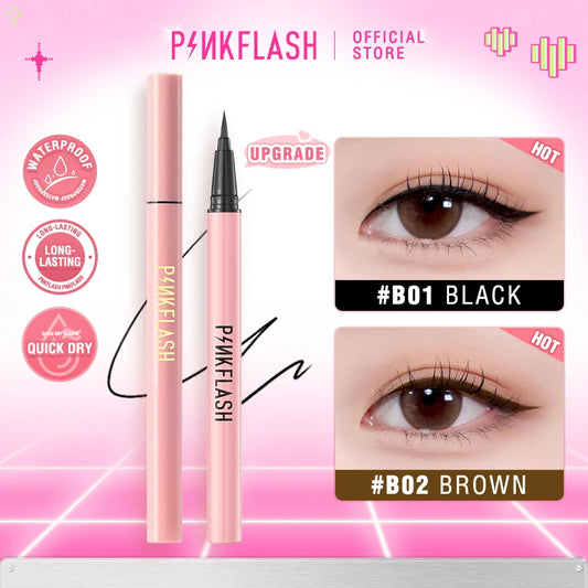 PINKFLASH Waterproof Black Liquid Eyeliner Sweatproof Quick-Dry Long Lasting Matte Liquid Eye Liner Pen Makeup Eyes Cosmetics