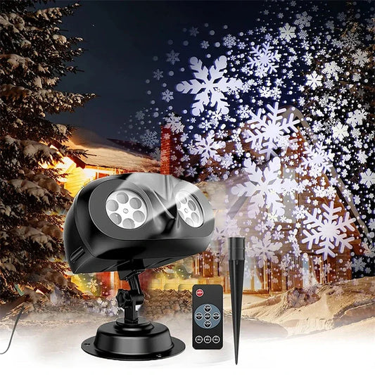 2024 New Christmas Snowfall Projector Lights Owl Shape Outdoor Highlight Landscape Dynamic LED Snowflake Projection Lamp