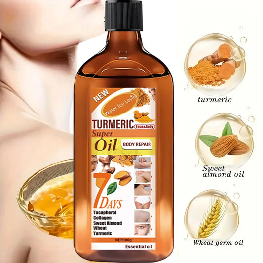 Turmeric Skincare Essential Oil, with Moisturizing and Brightening Effects, Is Gentle, Smooth, and Delicate, Easy to Absorb, and Helps Repair and Brighten the Skin. Suitable for Both Men and Women.