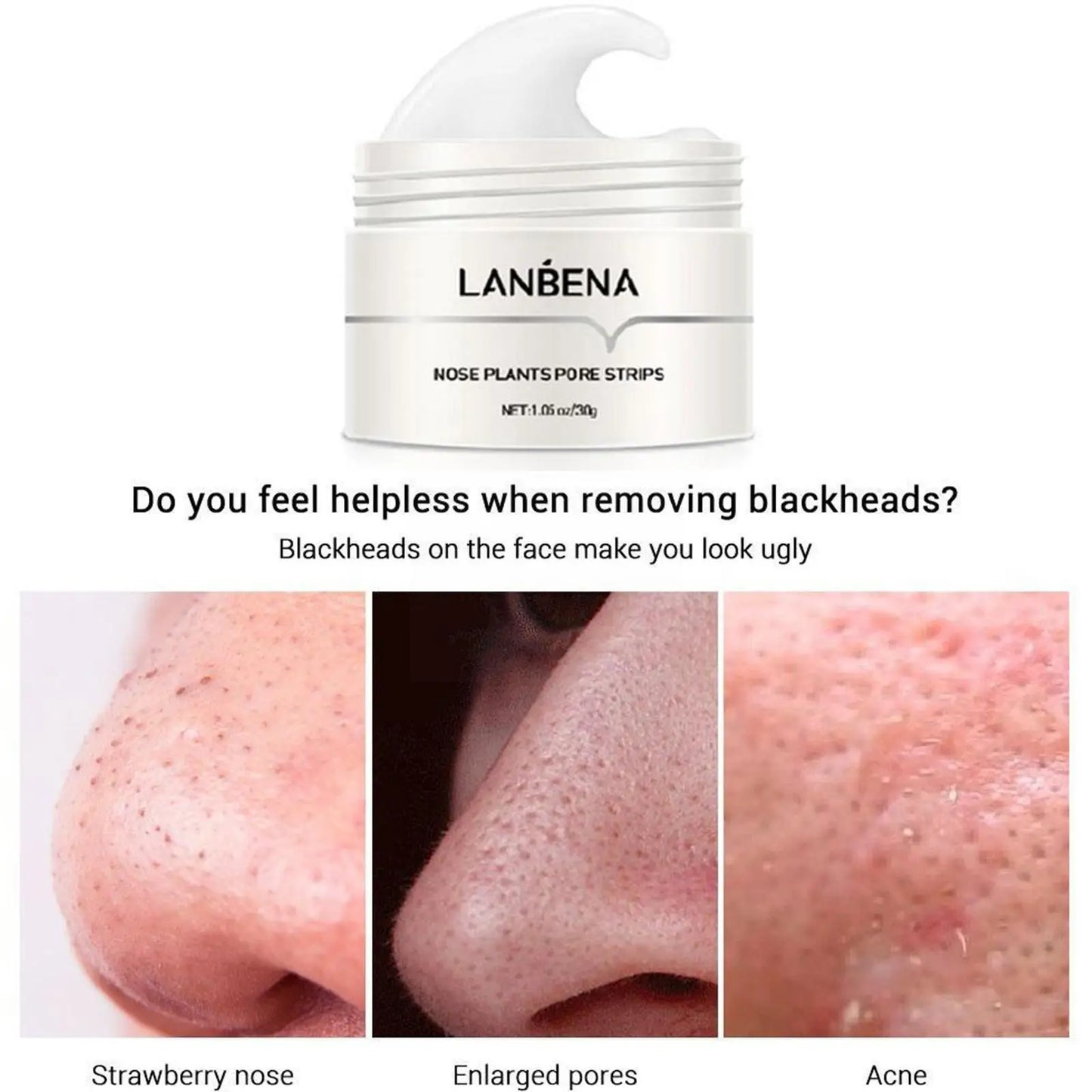 LANBENA New Style Blackhead Remover Nose Mask Pore Mask Black Peeling Cleansing Strip Korea Acne Skin Care Deep Treatment B E1V2