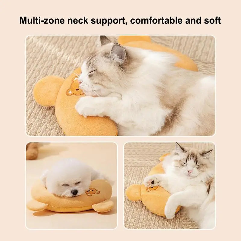 Small Pillow for Pet Cats Dogs Sleeping Mat Neck Guard U-shaped Pillow Soft and Thick Bite Resistant Winter Warm Comfort Pillow