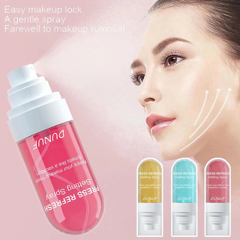 55ml Makeup Setting Spray Moisturizing Long Lasting Keeps Your Makeup 24 Fixer Hours Hydrate Cosmetics Quick Fresh Oil Cont Y4F4