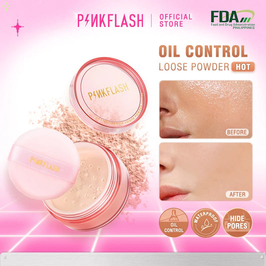 PINKFLASH 3 Colors Matte Loose Powder Waterproof Oil-control Matte Full Coverage Face Makeup Setting Finish Powder Cosmetics