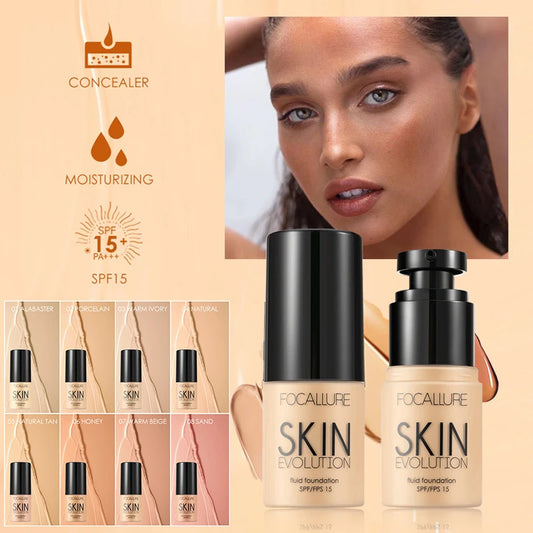 FOCALLURE 30ml Face Matte Liquid Foundation Moisturizing Oil Control Lightweight Waterproof Face Foundation Makeup TSLM1