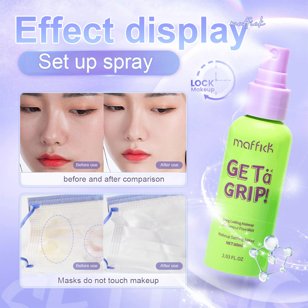 60ml Makeup Spray Face Primer Foundation Base Fixer Fix Hydrate Long Waterproof Foundation Spray Lasting Make Up Lasting T6o3