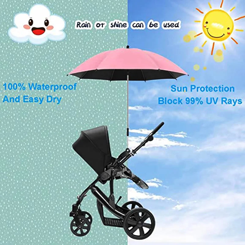 UV Protection Baby Stroller Umbrella With Clamp Universal Sunscree Rainproof Stroller Cover Umbrella  Baby Stroller Accessories