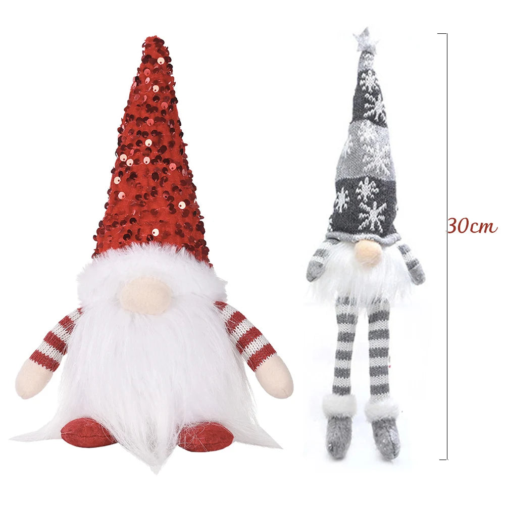 30cm Glowing Gnome Christmas Decorations 2024 Faceless Plush Dolls elf Home Ornaments Navidad New Year 2024 Gift