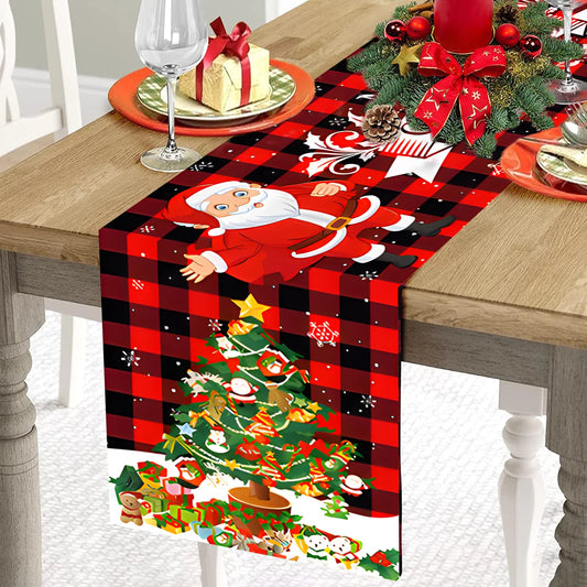 Merry Christmas Santa Claus Table Runner 2024 Christmas Decoration For Home Xmas Gifts Cristmas Gifts Navidad Natal New Year