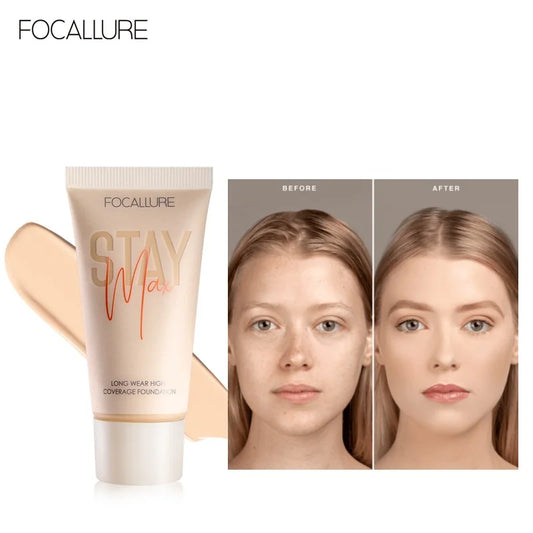 FOCALLURE 8 Colors Foundation Full Coverage Moist Makeup Face Base Concealer Oil-Control Waterproof Liquid Foundation Cosmetics