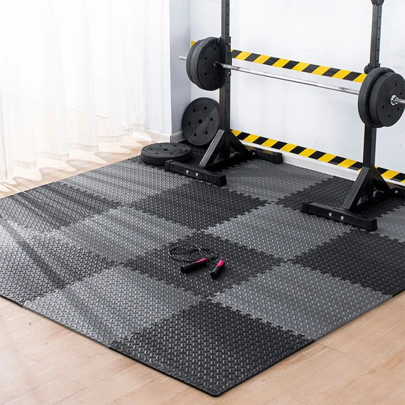 12PCS Gym Foam Mat EVA Leaf Grain Floor Mats Yoga Fitness Non-Slip Thicken Shock Sports Protection Mat 30*30cm