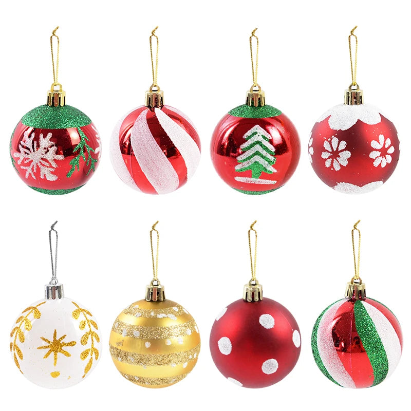 6Pcs/box 6cm Christmas Ball Ornaments Xmas Tree Hanging Pendant Christmas Decorations for Home 2024 Navidad Natal New Year Gift