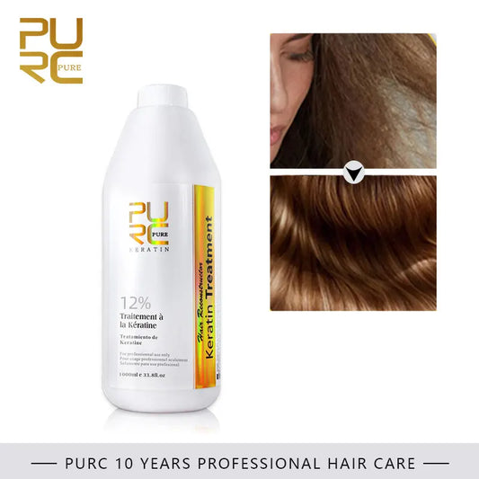 PURC 12% Brazilian Keratin Treatment Straightening Hair Keratin For Deep Curly Hair Treatment Wholesale Hair Care Products PURE