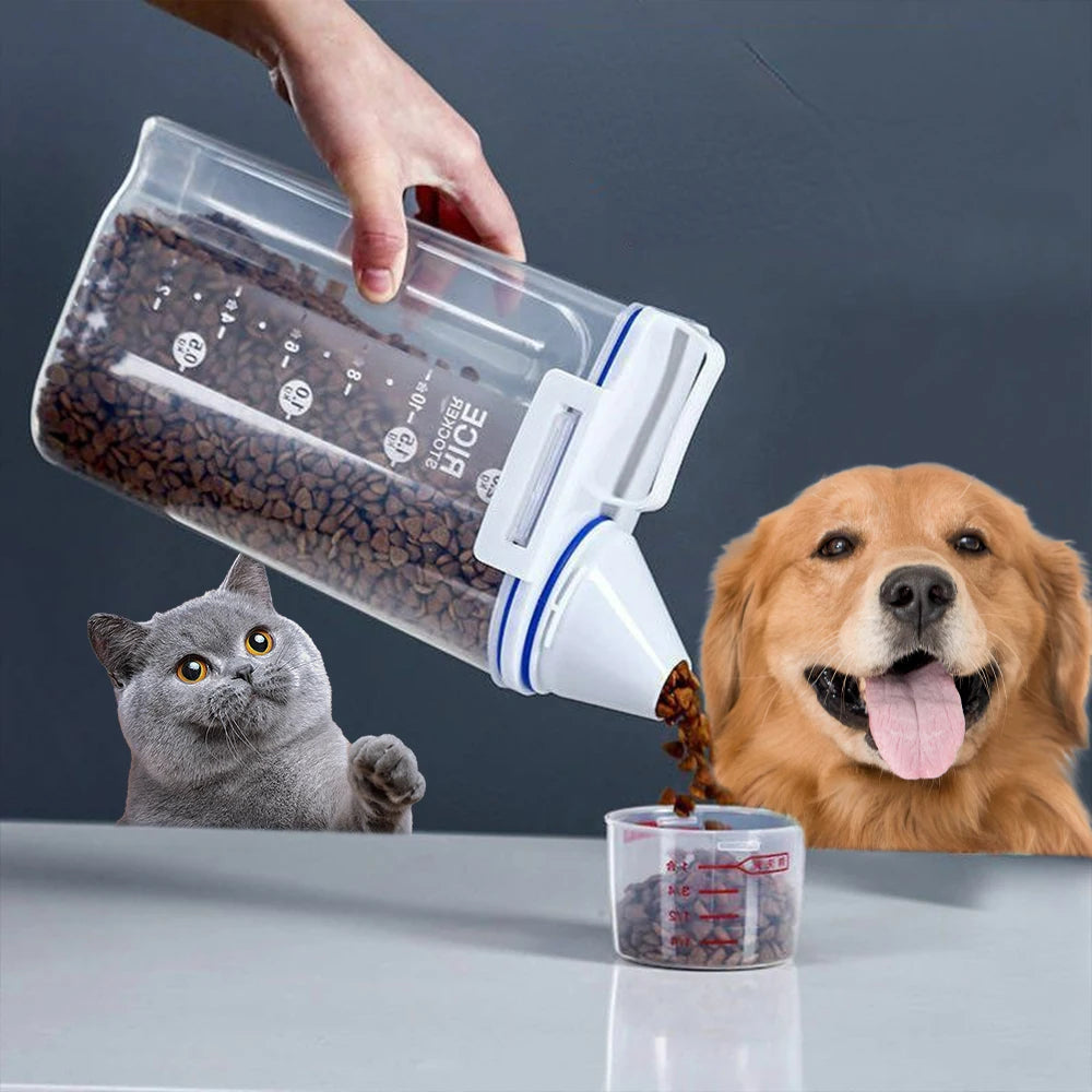 Dog Food Storage Bucket Pet Food Grain Storage Tank Kitchen Storage Rice Box Cat Food Grain Sealed Jar Dog Cat Accessories