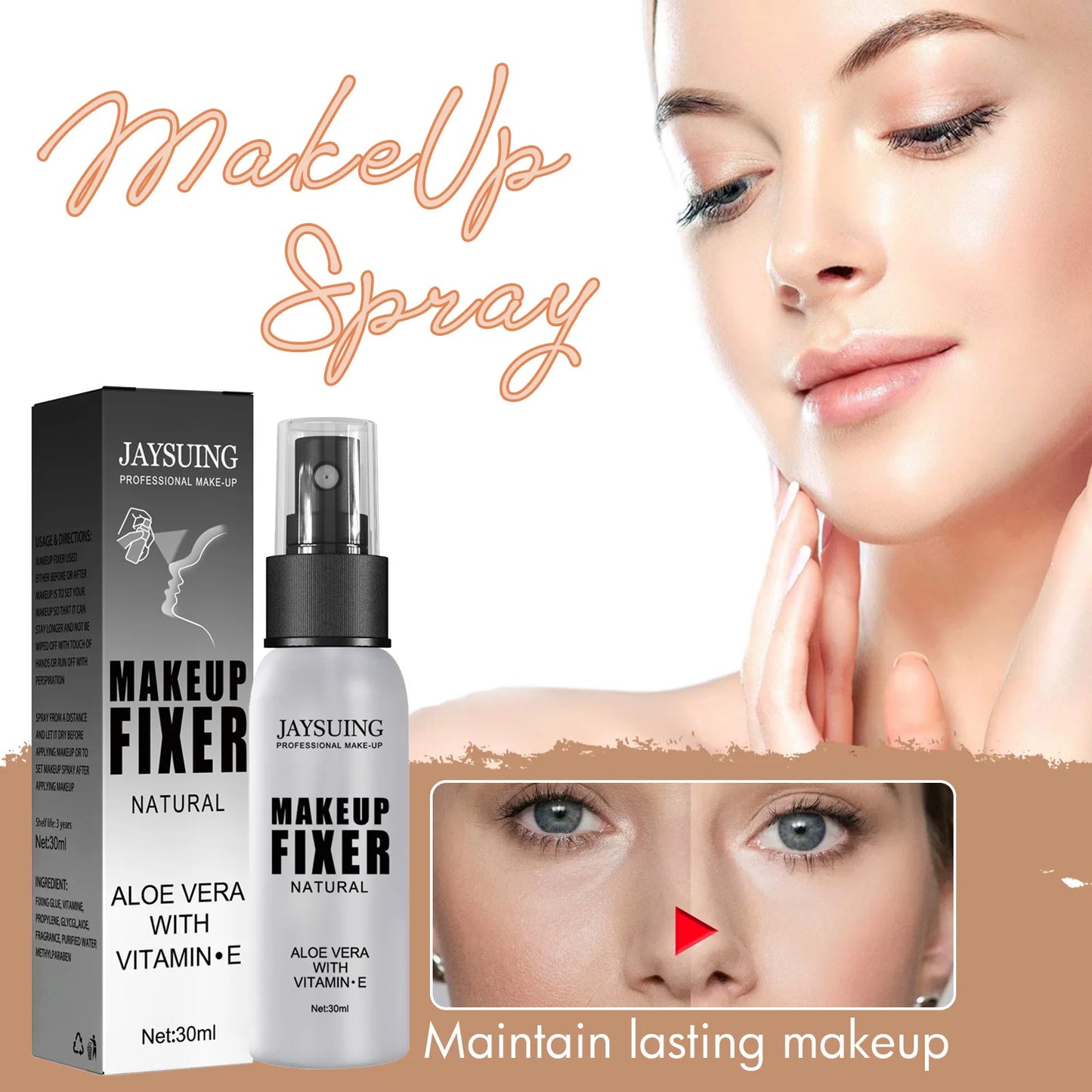 Makeup Fixing Spray Portable Makeup Oil Control Fast Film Forming Long Lasting Moisturize Natural Matte Quick Fixer Cosmetics