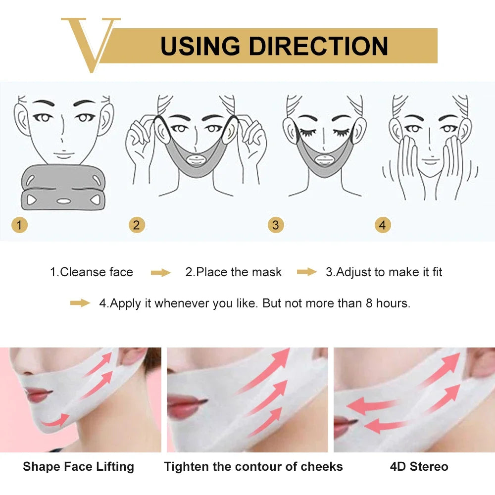 Face lift Slimming Mask V Line Chin Up Patch 4D Reduce Double Chin Tape Neck Firming Shape Mask US BR Do Dropshipping