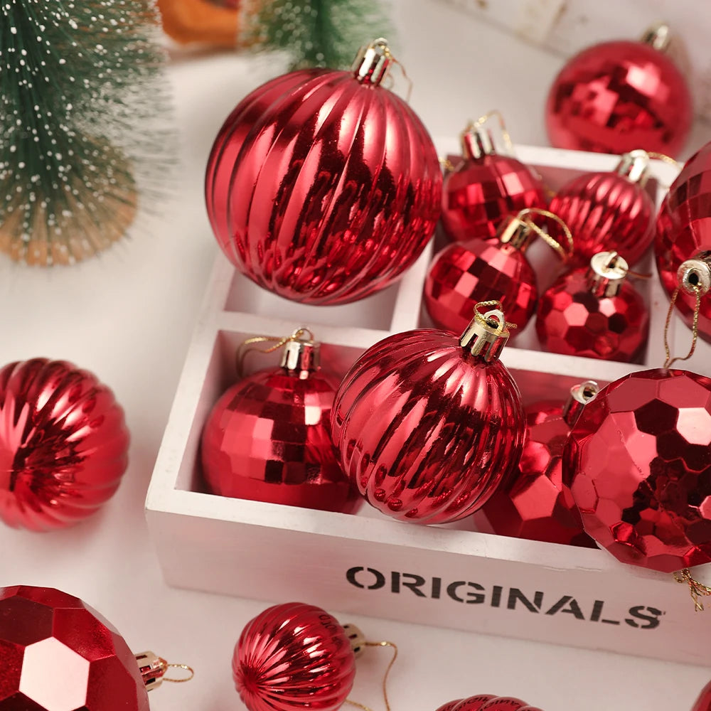 24/30Pcs 6CM Christma Balls Decoration Hanging Christmas Tree Ornaments Ball Pendant Home Room Decor 2024 New Year Navidad Decor