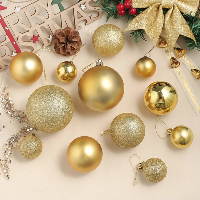 24/30Pcs 6CM Christma Balls Decoration Hanging Christmas Tree Ornaments Ball Pendant Home Room Decor 2024 New Year Navidad Decor