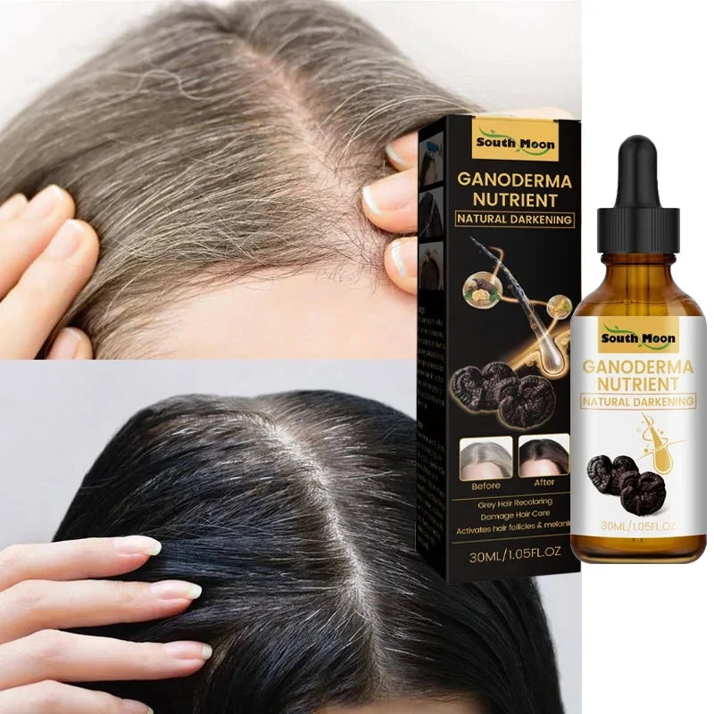 5PCS Anti Gray Hair Care Serum White To Black Natural Color Repair Damaged Hair Darkening Anti Loss Nourishing For Women And Men