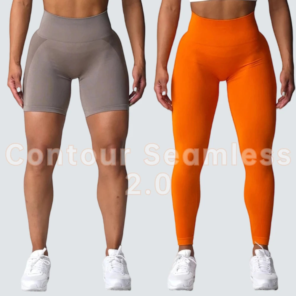 Contour 2.0 Seamless Leggings Women Soft Spandex GYM Shorts Sports Push Up Fitness Clothes High Waist Yoga Pants Workout Tights